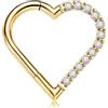 FINE4U ASTM F136 - Piercing a cerchio in titanio 16G, 18G, 6 mm, 8 mm, 10 mm, 11 mm, 12 mm, ipoallergenico con cerniera per setto nasale, cartilagine, conchiglia, elice, rook, trago, daith, 16G (1.2mm