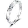 StarGems 0.3ct Moissanite 925 Placcato Platino Argento Taglio principessa Banda Squillo B4456-0.3ct-6.5