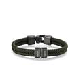 Generic Bracciale da uomo in stile vintage intrecciato a mano e personalizzato con 2-4 nomi. Perfetto come regalo per il marito, il fidanzato o il figlio. (Nome 4, Verde scuro)