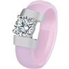 UBBVPKY Anello Da Sposa Classico In Ceramica Da Donna - Anelli Di Fidanzamento Con Ciondoli In Cristallo Scintillante, Decorazioni In Ceramica Vintage, Accessori Per Gioielli Da Festa, Rosa 9
