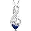 INFUSEU Collana Papà e Bambino Cuore Blu Ciondolo a Cuore Gioiello di Famiglia Regalo per Papà con Figlio o Figlia Legame Speciale