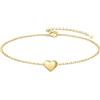 ChicSilver Bracciale Donna Argento 925 in Oro Bianco, Bracciale Donna Oro con Cuore Lunga 16+5cm, Bracciale Punto Luce Ragazza Amicizia Idee Regalo per Compleanno Anniversario