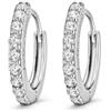 LES FOLIES DI PAOLA GRIECO Coppia di Orecchini a Cerchio Crystal cerchietti strass in argento 925 rodiato - Hoops Collection (9mm)