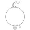 S'Agapõ Bracciale Donna in Acciaio e Cristalli con Simbolo Cuore | Collezione Aurora - SAR26