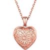 ChicSilver Collana Personalizzata Argento 925 con Foto Incisione, Ciondolo Portafoto Personalizzato Oro Rosa Lunga 45+5cm, Collana Cuore Ciondolo Personalizzato, Idee Regalo per Natale Anniversario