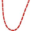 gioiellitaly Collana corallo rosso cannettine e pallini in argento 925 rodiato gioiello artigianale unico made in italy lunghezza 50 cm