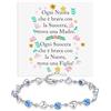 Bramart Bracciale Donna Argento Sterling 925 con Pietre di Zirconia Blu A mia Nuora Compleanno Idee Regali per lei, Idea Regalo Natale - Cofanetto con DEDICA incluso. (Nuora 2 - Pietre Blu)