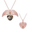 GBTROEY Collana con medaglione con foto personalizzata, collana con ciondolo con immagine a forma di ali di angelo, regali di gioielli commemorativi per le donne della mamma