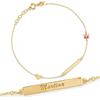 Sakrami Bracciale in Oro con Farfalla e Cuore da Bambina + Confezione Regalo Personalizzata - Braccialetto per Nascita Comunione Battesimo o Occasioni Speciali + Confezione regalo