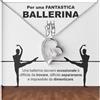 Bramart Collana Donna Ballerina Idea regalo per lei Finitura in Argento o Oro, Idee Regali Ciondolo a Cuore per ballerine donna saggio danza - Cofanetto con DEDICA incluso (Ballerina 2)