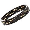 Woodstar (BLACK PYTHON Bracciale da Uomo in Acciaio e Legno, Gioielli Moda Maschile, Braccialetto Regolabile Nero Oro B20-010