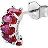 Brosway Orecchino Singolo Donna, Orecchino a Cerchio in Argento e Passion Ruby | Collezione FANCY - FPR09