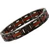 Woodstar Bracciale da Uomo in Acciaio e Legno, Gioielli Moda Maschile, Braccialetto Regolabile (Black Lama) B22-002