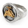 Damiano Argenti Anello Vesuvio in Argento Sterling 925 Martellato con Golfo di Napoli Placcato Oro