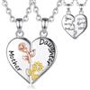 INFUSEU Collana Madre e Figlia Cuore Spezzato a Due Pezzi Gioiello Coordinato con Incisione You Are My Sunshine e I Love You Sempre Regalo per Mamma