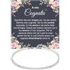 Bramart Bracciale Donna Cognata Argento Sterling 925 Compleanno Idee Regali per lei, Bracciali cognate Tennis Brillanti oro Idea Regalo Natale - Cofanetto con DEDICA incluso (A mia Cognata 4)