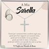 Bramart Collana a Croce Donna Argento Sterling 925 Sorella Amica Oro Idee Regali per lei Compleanno o Natale - Cofanetto con DEDICA incluso (Sorella - Argento 925)