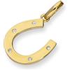 Sayers London Charm con ferro di cavallo in Oro 9kt & Cristallo CZ trasparente