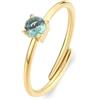 S'Agapõ Anello Donna, Anello Regolabile in Acciaio e Zirconi | Collezione Dazzly - SDZ39