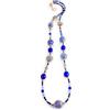 VENEZIA CLASSICA - Collana da Donna lunga con perle in Vetro di Murano Originale, Collezione Linde, blu con foglia in oro 24kt, Made in Italy certificato