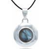mantraroma Collana con ciondolo in argento 925, labradorite verde e blu, pietra preziosa, collana da donna in argento sterling, ciondolo regalo