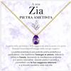 Bramart Collana Zia Pietra Ametista Regali per lei Idea Regalo per zie Argento Oro Natale Compleanno Motivazionale - Cofanetto con DEDICA incluso (Pietra Ametista Zia oro)