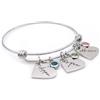 ALMENDRA Bracciale da donna personalizzato con incisione cuore con nome famiglia braccialetto personalizzabile regalo festa della mamma figli iniziale data nascita acciaio (Mese di nascita)