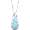 Generic House of Aafreen - Collana con ciondolo a goccia Larimar realizzato a mano, in argento Sterling 925, pietra preziosa naturale dominicana blu