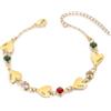 Presentimental Bracciale da Donna con Pietra portafortuna Bracciale Personalizzato a forma di Cuore con 1-5 Nomi Bracciali in Oro Regalo per Donna (5 nome)