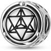 ZUOHUI Ciondolo Merkaba con geometria sacra - Perlina spirituale in argento Sterling 925 for bracciali Pandora, creazione di gioielli fai da te, regalo for donne (madre, sorella, figlia)