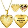 MeMeDIY Collana Personalizzata con Medaglione a Cuore - Ciondolo a Forma di Medaglione con Foto Immagine Collana Commemorativa Regali di Gioielli per Donne -A2
