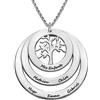 MyNameNecklace MYKA - Collana Personalizzata Famiglia con Cerchi e Albero della Vita in Argento 925 - Incisa con nomi - regalo per mamma o nonna (Argento 925)