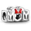 PANDORA Disney Ciondolo con Minnie e scritta Mum in argento Sterling con smalto rosso