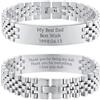OTXIXTO Bracciale Personalizzato per Uomo con Immagine/Testo Inciso Bracciale A Maglia Regolabile in Acciaio Inossidabile da Uomo Regali per Papà Marito Figlio Fidanzato Festa del Papà (Stile B4)