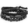 Lucleon Set di Braccialetti Nero Su Nero