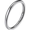 PROSTEEL Anelli Personalizzati con Incisione in Acciaio Inossidabile 2mm Taglia 29 Colore Argento (Confezione Regalo)- Anello Donna Acciaio Inossidabile