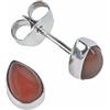 mantraroma orecchini a bottone in argento 925 con corniola arancione e pietra preziosa rossa, orecchini in vero argento sterling da donna, regalo