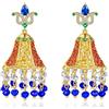 Wycian Orecchino Goccia, Orecchini a Goccia di Cristallo Placcato Oro Campanelle Zirconi Blu 23X53MM per Donna Gioielli Gioielli