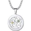 Suplight Collana Personalizzata Donna Acciaio Albero della Vita Rotondo Collana Donna Personalizzata con Pietra e Nome Collana Acciaio Personalizzata Donna Collana Oro con Nome Regalo Donna e Ragazza