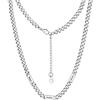 PROSTEEL Collana da Uomo Personalizzata, 1-6 Nomi Inicisi, Catena Cubana Miami in Acciaio Inossidabile 316L, Larghezza 5mm/7mm, Lunghezza Regolabile 45cm/50cm+5cm