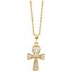 TALISMAN JEWELLERY Ciondolo in filigrana placcato oro 3 micron 18k - Croce Ankh (16 mm x 27 mm), 16 MM x 27 MM, Placcato in oro, Non applicabile.