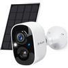 G-ELEK Telecamera Wi-Fi Esterno con Pannello Solare, Videocamera Sorveglianza Esterno WiFi con Colore Visione Notturna/Audio a 2 Vie/2K 3MP HD/Movimento PIR/Sirena/intelligente AI/Impermeabile IP65