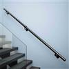 Drsyffsup Corrimano per scale, 1 2 3 4 5 6 metri ringhiera per scale nero/bianco, corrimano di sicurezza a parete con raccordi, corrimano per scale in tubo tondo per gradini interni ed esterni(Nero,400cm)