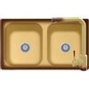 Generic lavello cucina 2 vasche terra di francia 86 x 50 cm con miscelatore Made in Italy