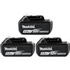 Makita BL1850 - Batteria agli ioni di litio, 18 V, 5,0 Ah, 3 pezzi, 18 V