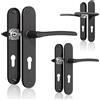 Bwintech 3 Set maniglia classica nera opaca con foro per rosetta,distanza tra i fori delle viti 195mm,distanza tra i fori della chiave 70mm Adatto per porte interne di camere da letto