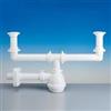 LIRA Kit sifone 2 vasche 2 vie scarichi attacco 1 " ½ diamtero tubi 40 mm per lavello acciaio con attacco lavastoviglie