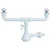 LE AMAZZONI STORE Sifone a bottiglia/fiasco moplen da 1'' 1/2 a 2 vie con tubo di scarico da 40/32 mm fornito con pilette gattinara ø mm.80/52 e con tappi a maniglia