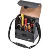 Parat Borsa porta attrezzi Top Line Mini (cassetta degli attrezzi vuota, con 17 scomparti per attrezzi, materiale con - perla/pelle bovina, borsa con serratura a incastro, dimensioni 25 x 27 x 17 cm)