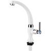 FTVOGUE Rubinetto Lavandino in ABS, G1/2 Pollici, Singolo Comando Acqua Fredda, Bianco e Cromato, con Maniglia Regolabile, per e Bagno